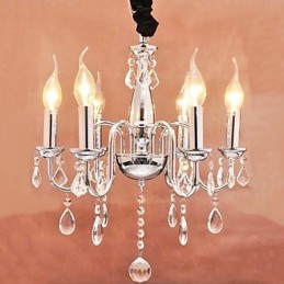 6 lys Crystal Pendent Light i Candle Feature