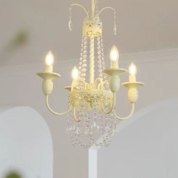 Nordisk Krystal Lysekrone Paint Craft Cream Loftslampe