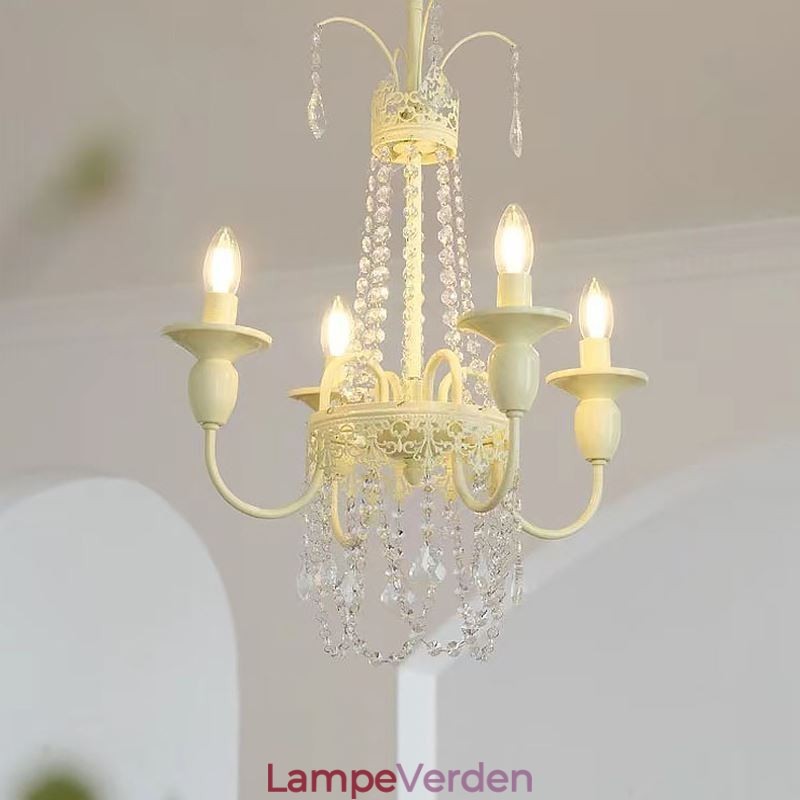 Nordisk Krystal Lysekrone Paint Craft Cream Loftslampe