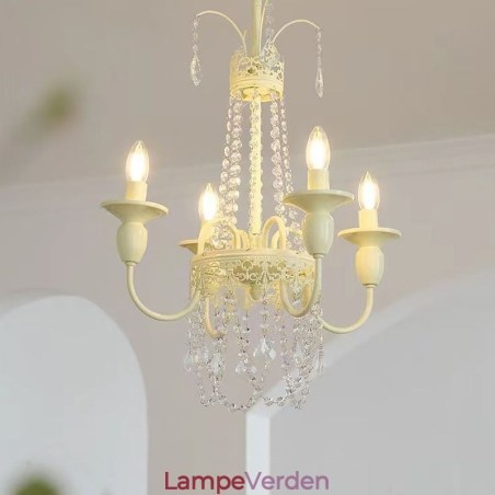 Nordisk Krystal Lysekrone Paint Craft Cream Loftslampe Nordisk Krystal Lysekrone Paint Craft Cream Loftslampe