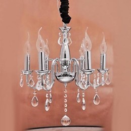 6 lys Crystal Pendent Light i Candle Feature