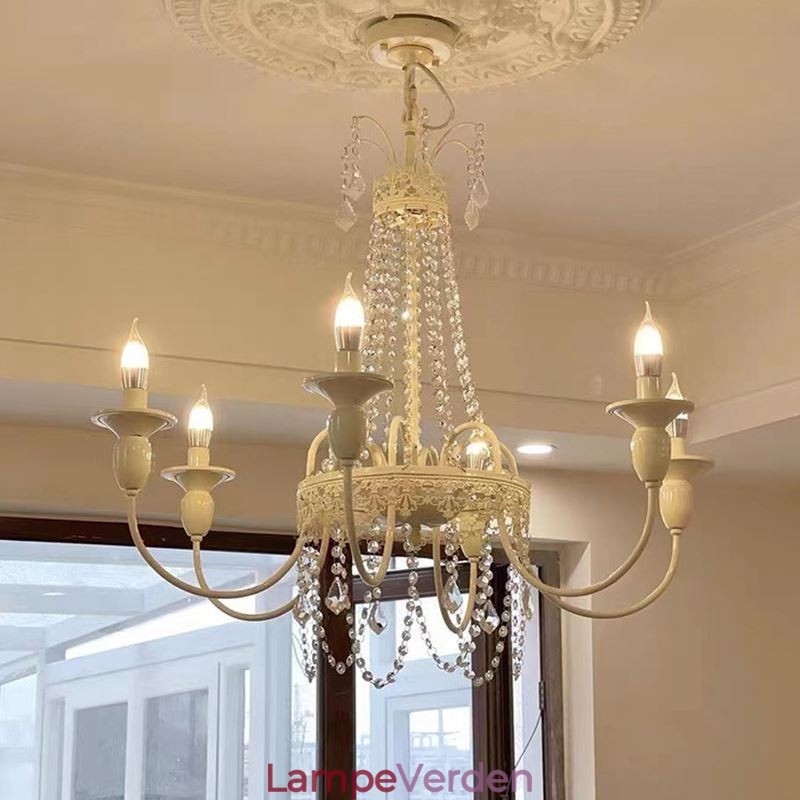 Nordisk Krystal Lysekrone Paint Craft Cream Loftslampe