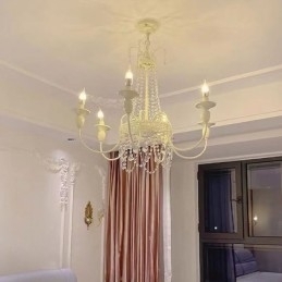 Nordisk Krystal Lysekrone Paint Craft Cream Loftslampe