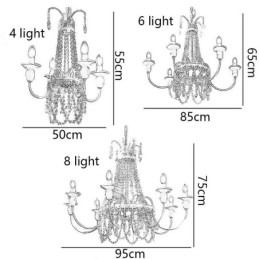 Nordisk Krystal Lysekrone Paint Craft Cream Loftslampe