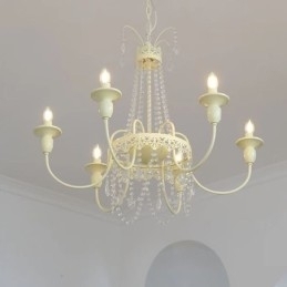 Nordisk Krystal Lysekrone Paint Craft Cream Loftslampe