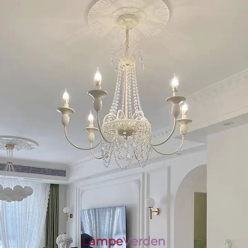 Nordisk Krystal Lysekrone Paint Craft Cream Loftslampe