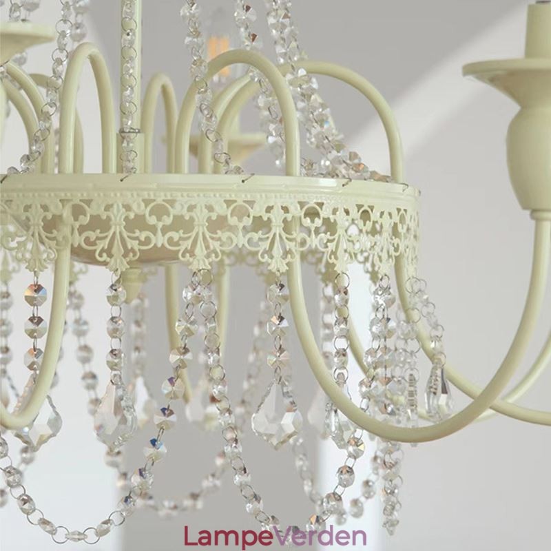Nordisk Krystal Lysekrone Paint Craft Cream Loftslampe