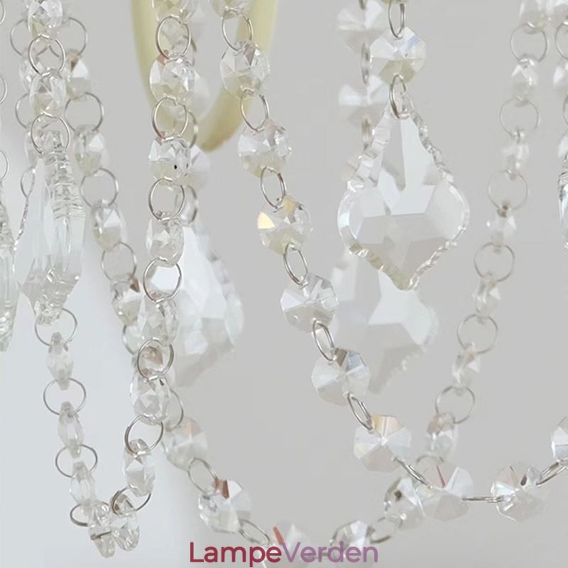 Nordisk Krystal Lysekrone Paint Craft Cream Loftslampe