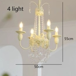 Nordisk Krystal Lysekrone Paint Craft Cream Loftslampe