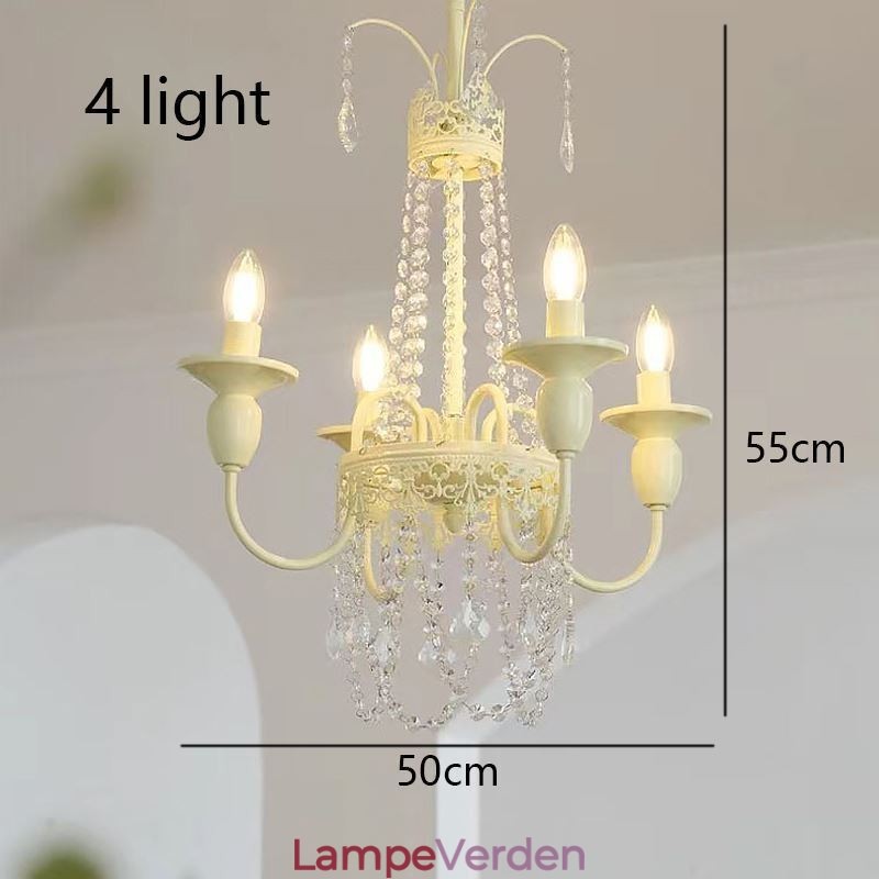 Nordisk Krystal Lysekrone Paint Craft Cream Loftslampe