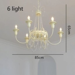 Nordisk Krystal Lysekrone Paint Craft Cream Loftslampe