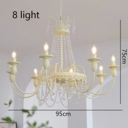 Nordisk Krystal Lysekrone Paint Craft Cream Loftslampe