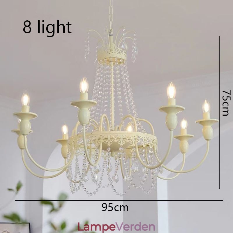 Nordisk Krystal Lysekrone Paint Craft Cream Loftslampe