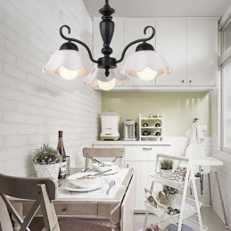 Nordisk Iron Pendel Form Glas Lampeskærm Lysekrone