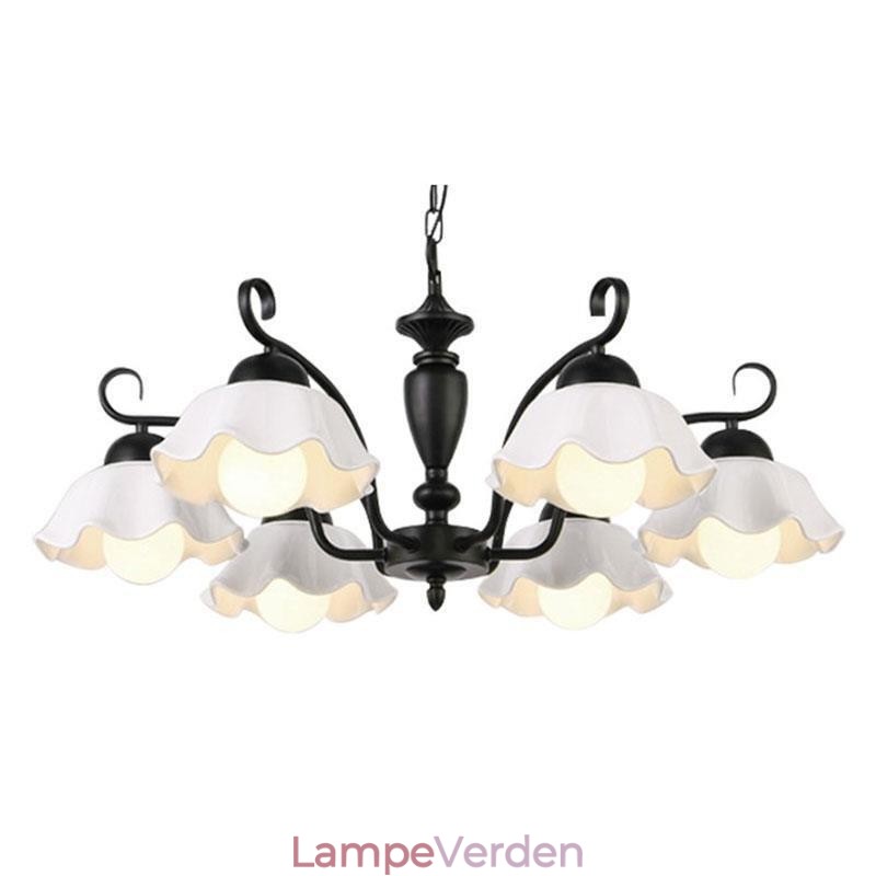 Nordisk Iron Pendel Form Glas Lampeskærm Lysekrone