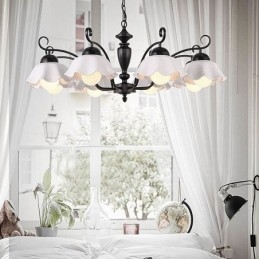 Nordisk Iron Pendel Form Glas Lampeskærm Lysekrone