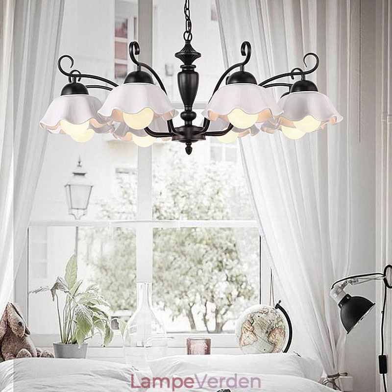 Nordisk Iron Pendel Form Glas Lampeskærm Lysekrone