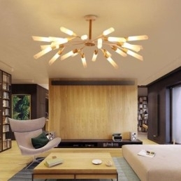 Nordisk Pendel Moderne Solid Wood Belysning