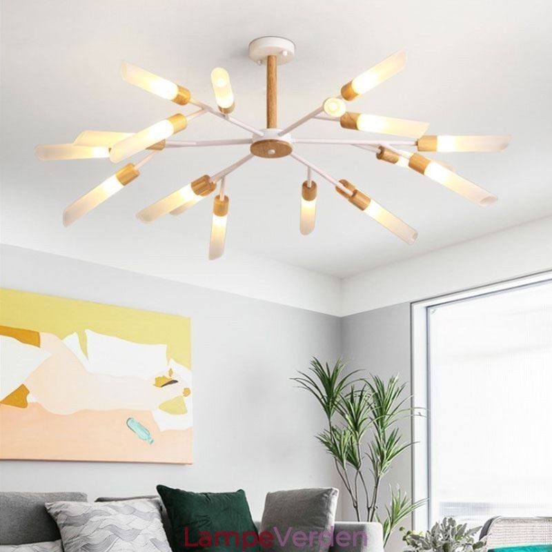 Nordisk Pendel Moderne Solid Wood Belysning