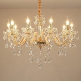 Elegant krystal lysekrone europæisk stil glas pendel lys