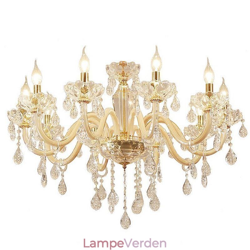 Elegant krystal lysekrone europæisk stil glas pendel lys