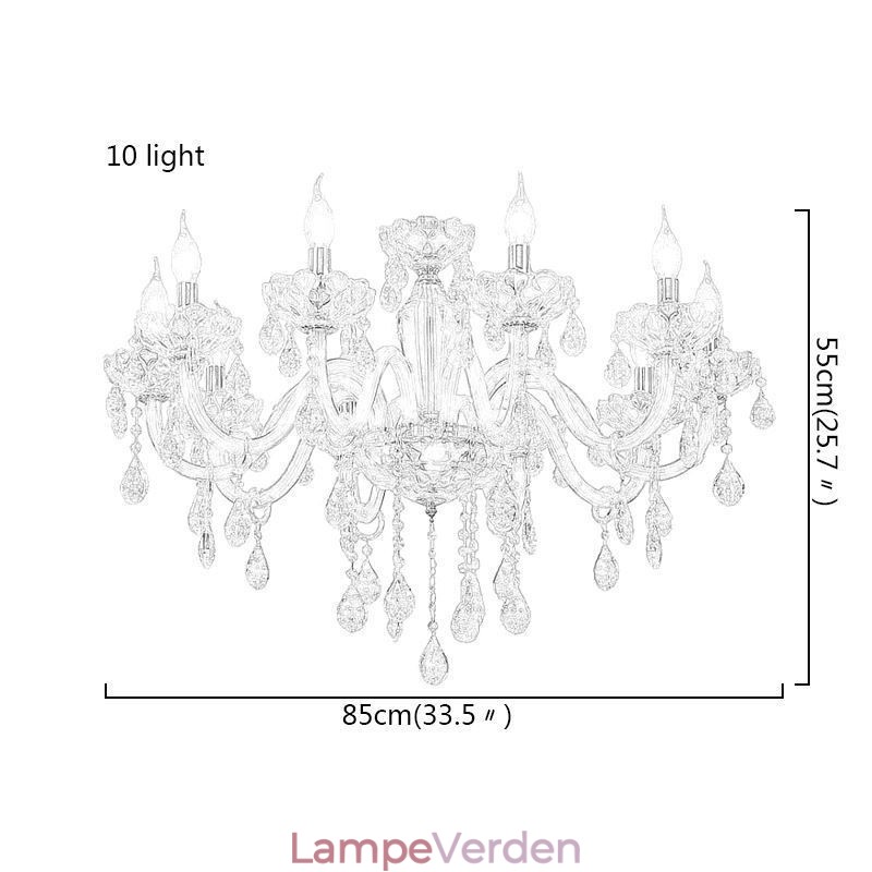 Elegant krystal lysekrone europæisk stil glas pendel lys