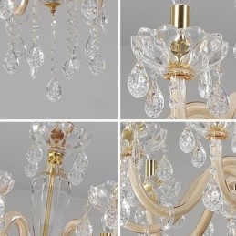 Elegant krystal lysekrone europæisk stil glas pendel lys
