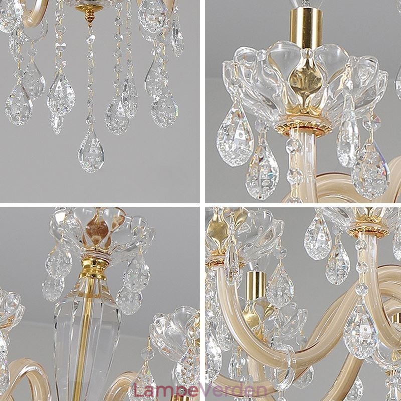 Elegant krystal lysekrone europæisk stil glas pendel lys