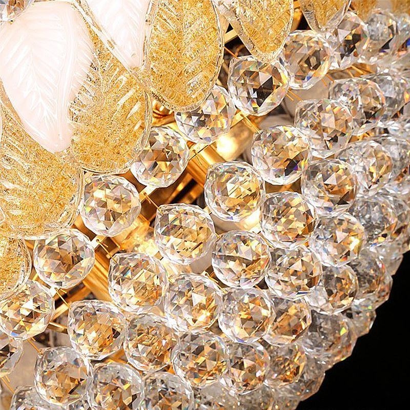 Stor luksus crystal lysekrone europæisk guld loftslampe