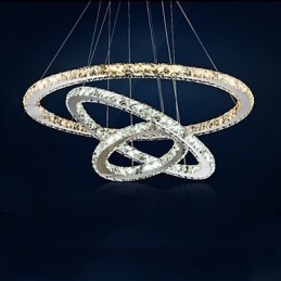 Pendellamper Amber og Clear K9 Crystal Chandelier Lights Belysning med 3 ring
