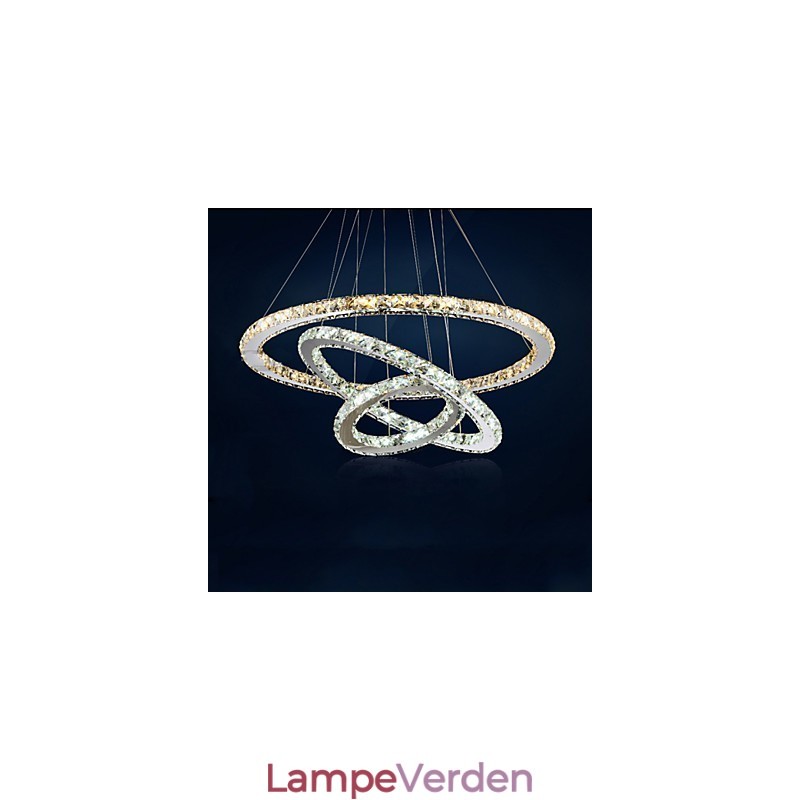 Pendellamper Amber og Clear K9 Crystal Chandelier Lights Belysning med 3 ring