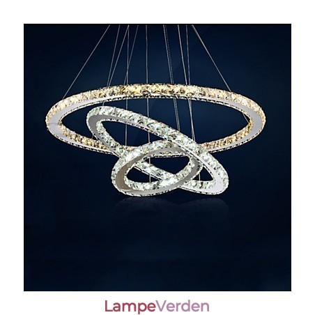 Pendellamper Amber og Clear K9 Crystal Chandelier Lights Belysning med 3 ring Pendellamper Amber og Clear K9 Crystal Chandelier Lights Belysning med 3 ring