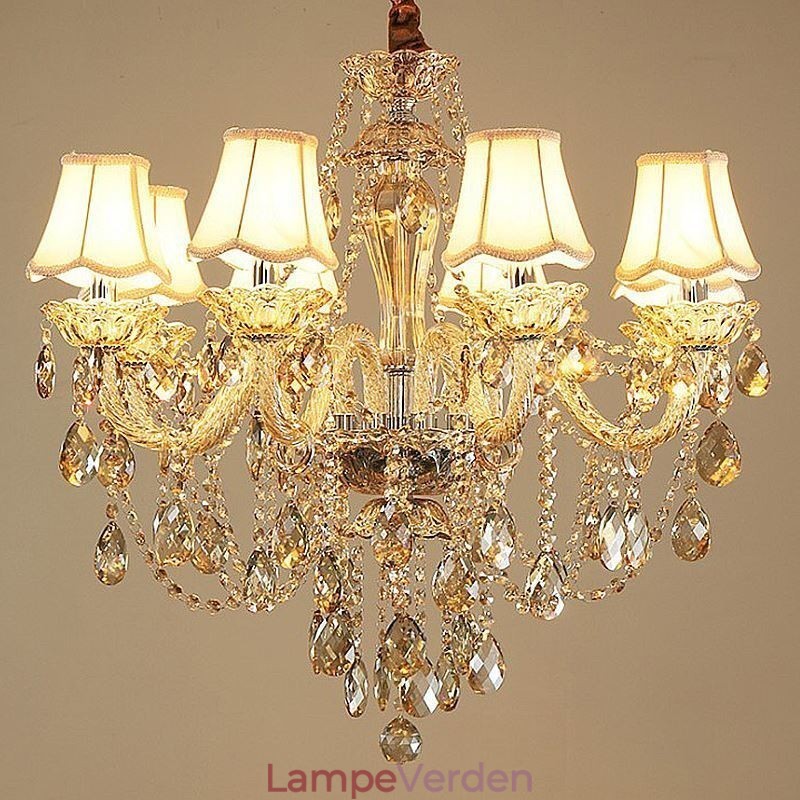 Krystal lysekrone Cognac Loftslys Luksus Europæisk