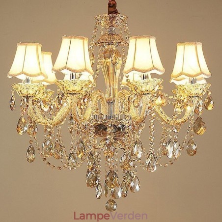 Krystal lysekrone Cognac Loftslys Luksus Europæisk