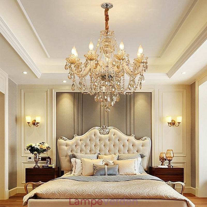 Krystal lysekrone Cognac Loftslys Luksus Europæisk