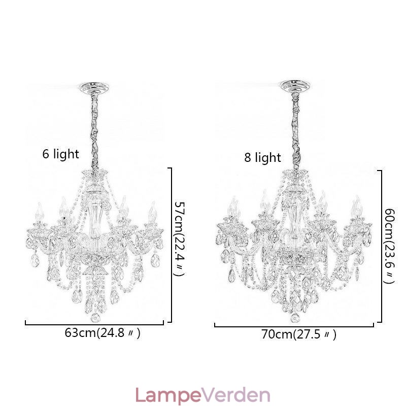 Krystal lysekrone Cognac Loftslys Luksus Europæisk