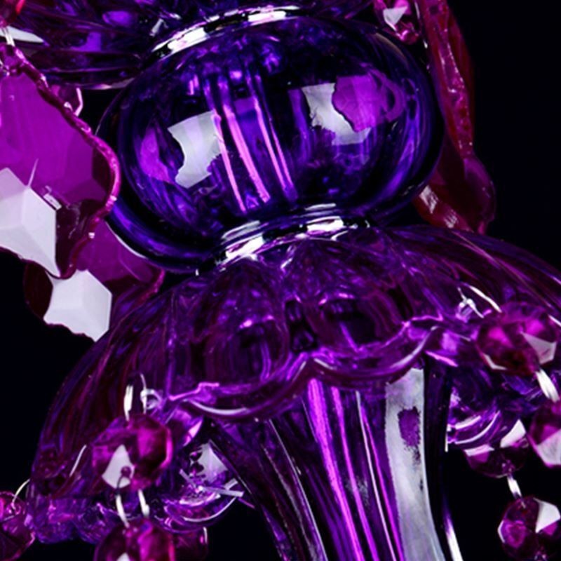 Elegant lilla krystal loftslys europæisk lysekrone