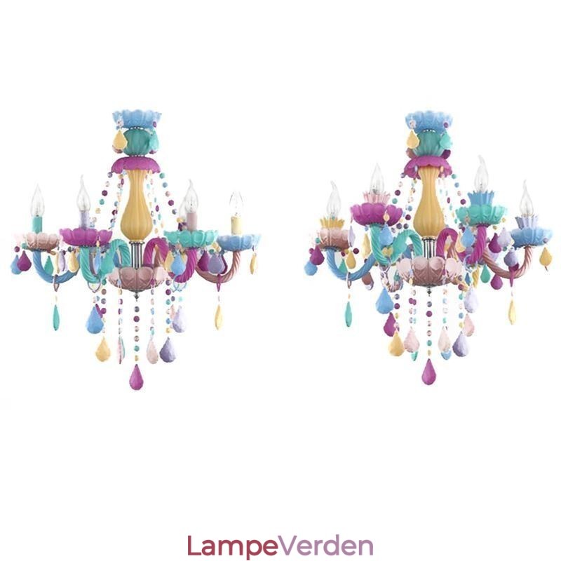Europæisk farverig krystallysekrone Macaron pendel