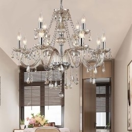 Stor krystal lysekrone Cognac europæisk loftslampe