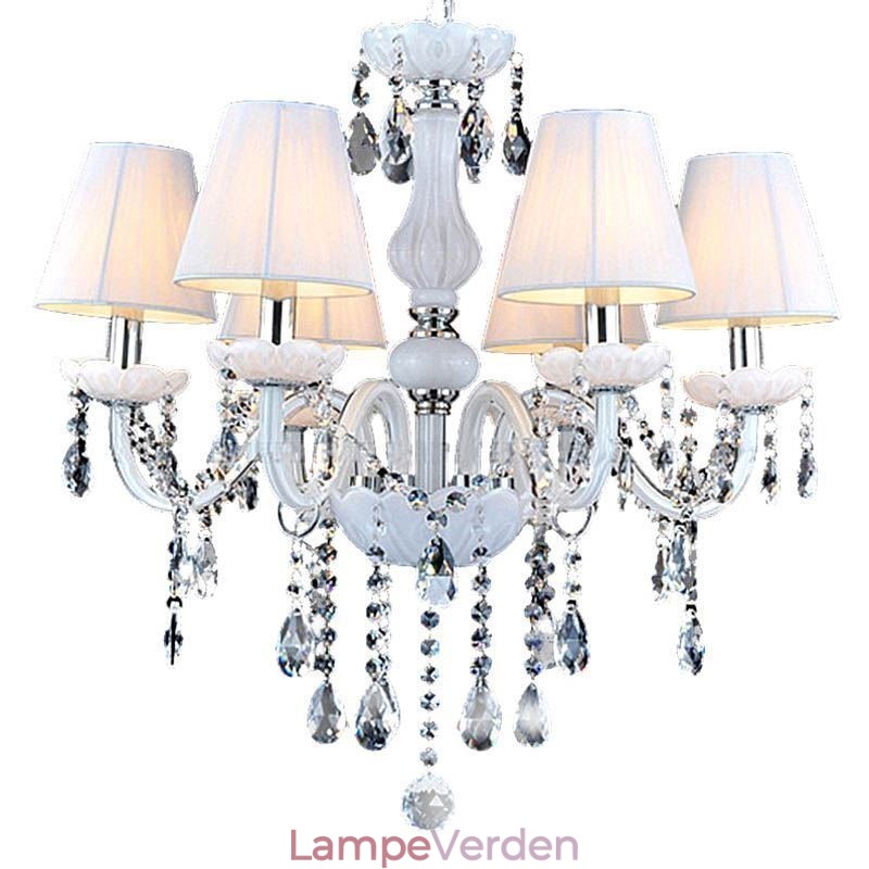 Europæisk krystal lysekrone Unik hvid Jade Pendel Light
