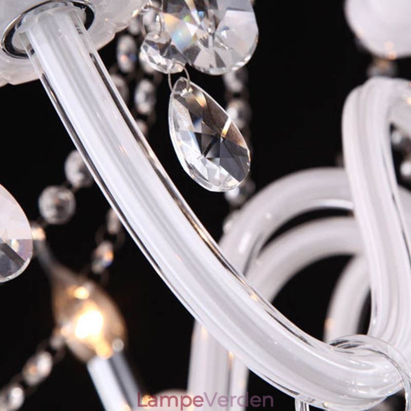 Europæisk krystal lysekrone Unik hvid Jade Pendel Light