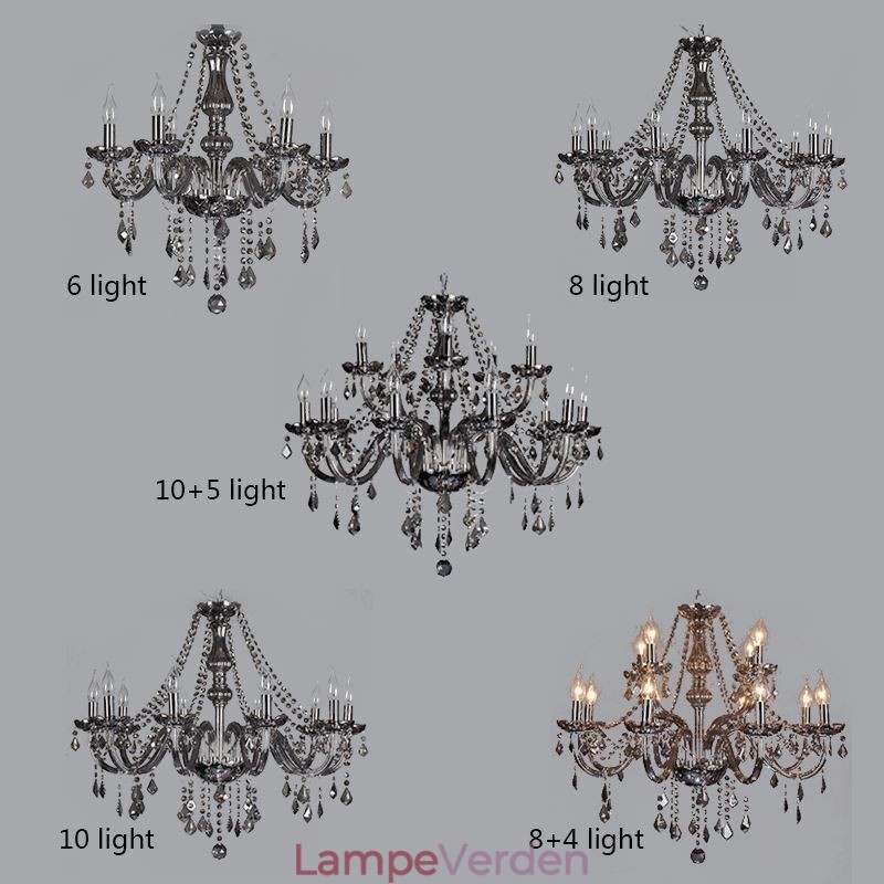 Elegant krystal lysekrone europæisk stil glas pendel lys