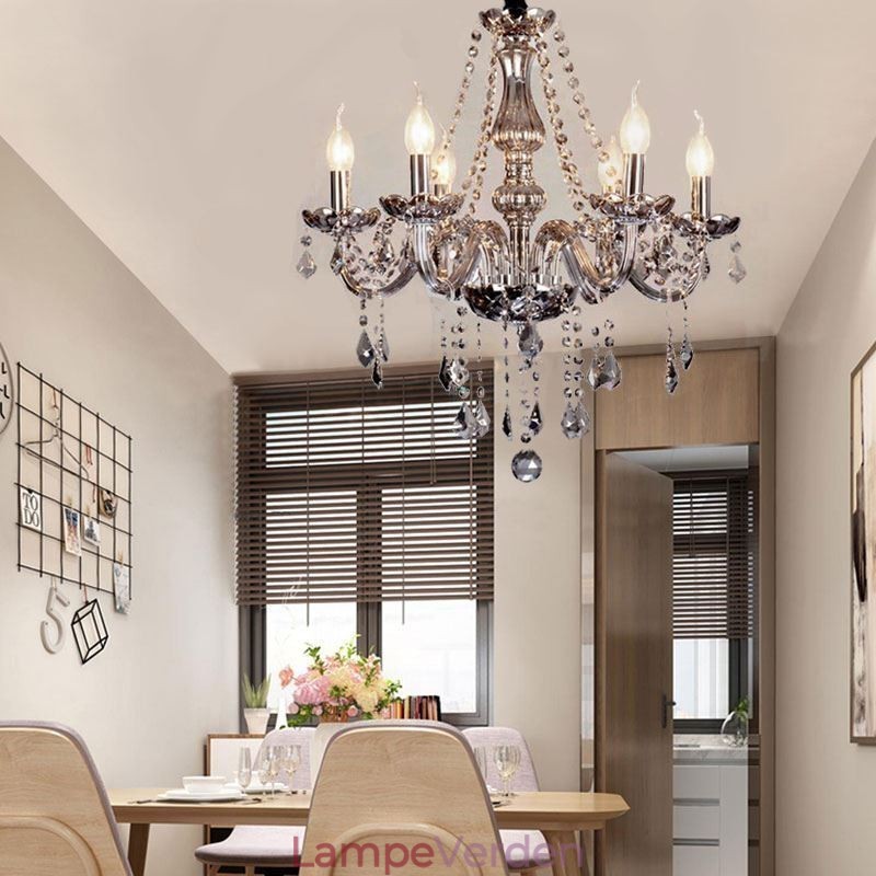 Elegant krystal lysekrone europæisk stil glas pendel lys