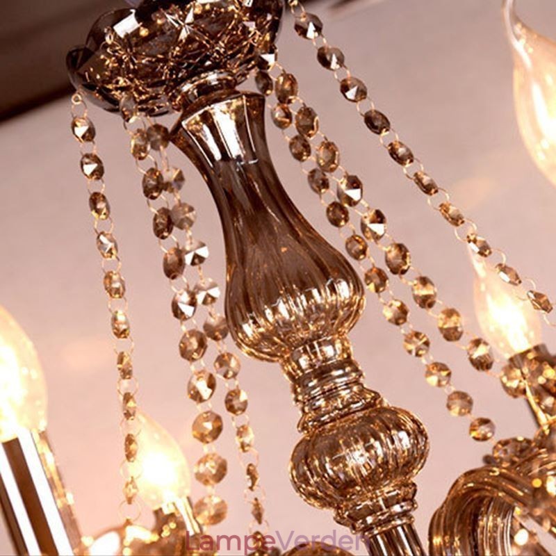 Elegant krystal lysekrone europæisk stil glas pendel lys