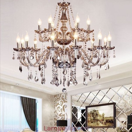 Stor europæisk krystallysekrone elegant pendel Stor europæisk krystallysekrone elegant pendel
