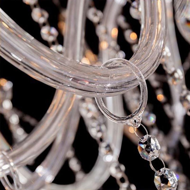 Europæisk krystal lysekrone gennemsigtig pendel