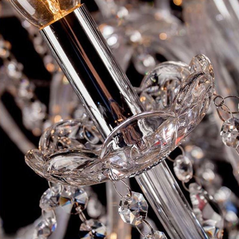 Europæisk krystal lysekrone gennemsigtig pendel