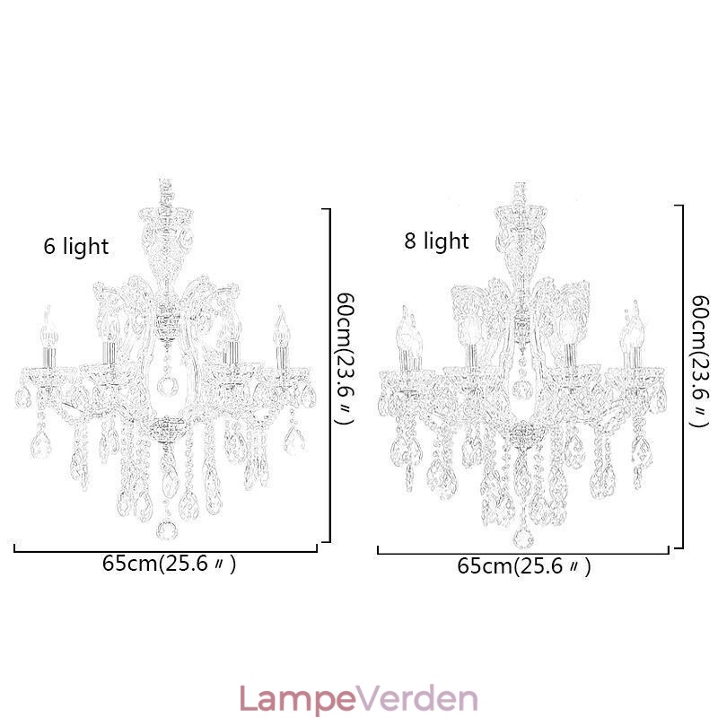 Elegant krystal lysekrone europæisk pendel