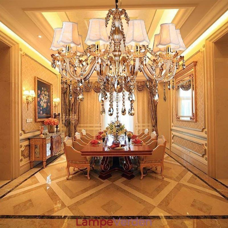 Stor krystal lysekrone luksus europæisk pendel