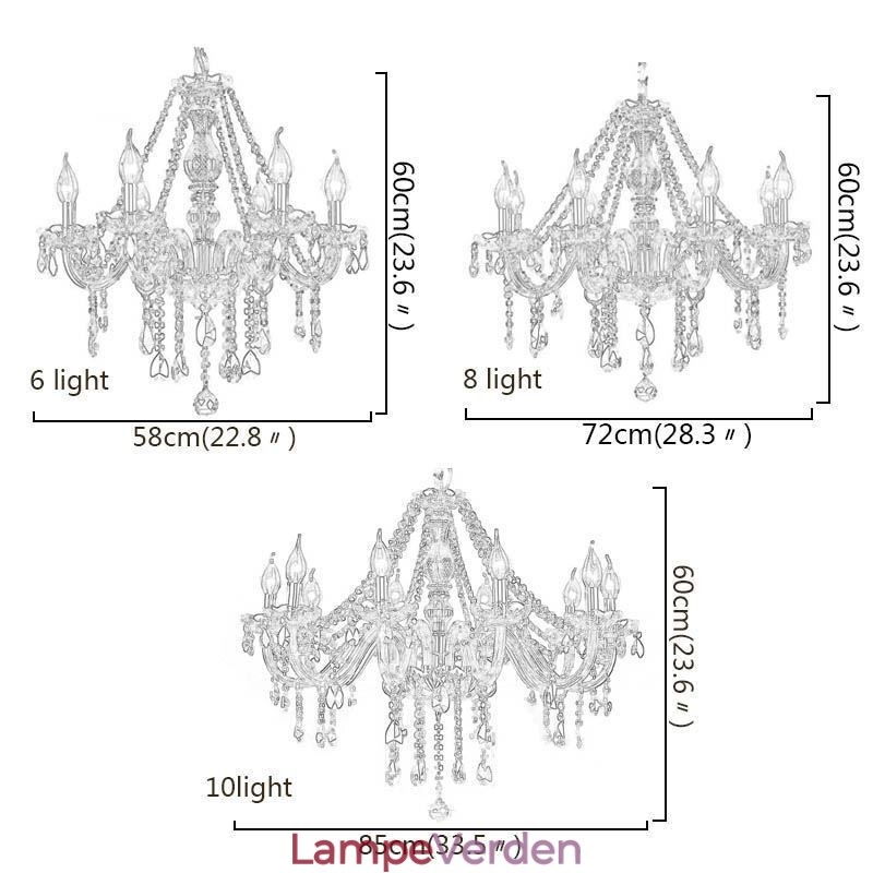 Stor krystal lysekrone luksus europæisk pendel